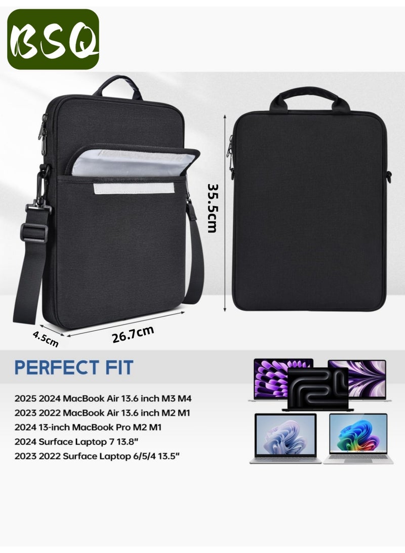 BSQ 36cm Tablet Case | Laptop/Tablet Handbag | Business Laptop Bag with Shoulder Strap | Multi-functional Bag | Shoulder Bag | Padded, Shockproof, and Accessory Pockets (Black) - Image 5